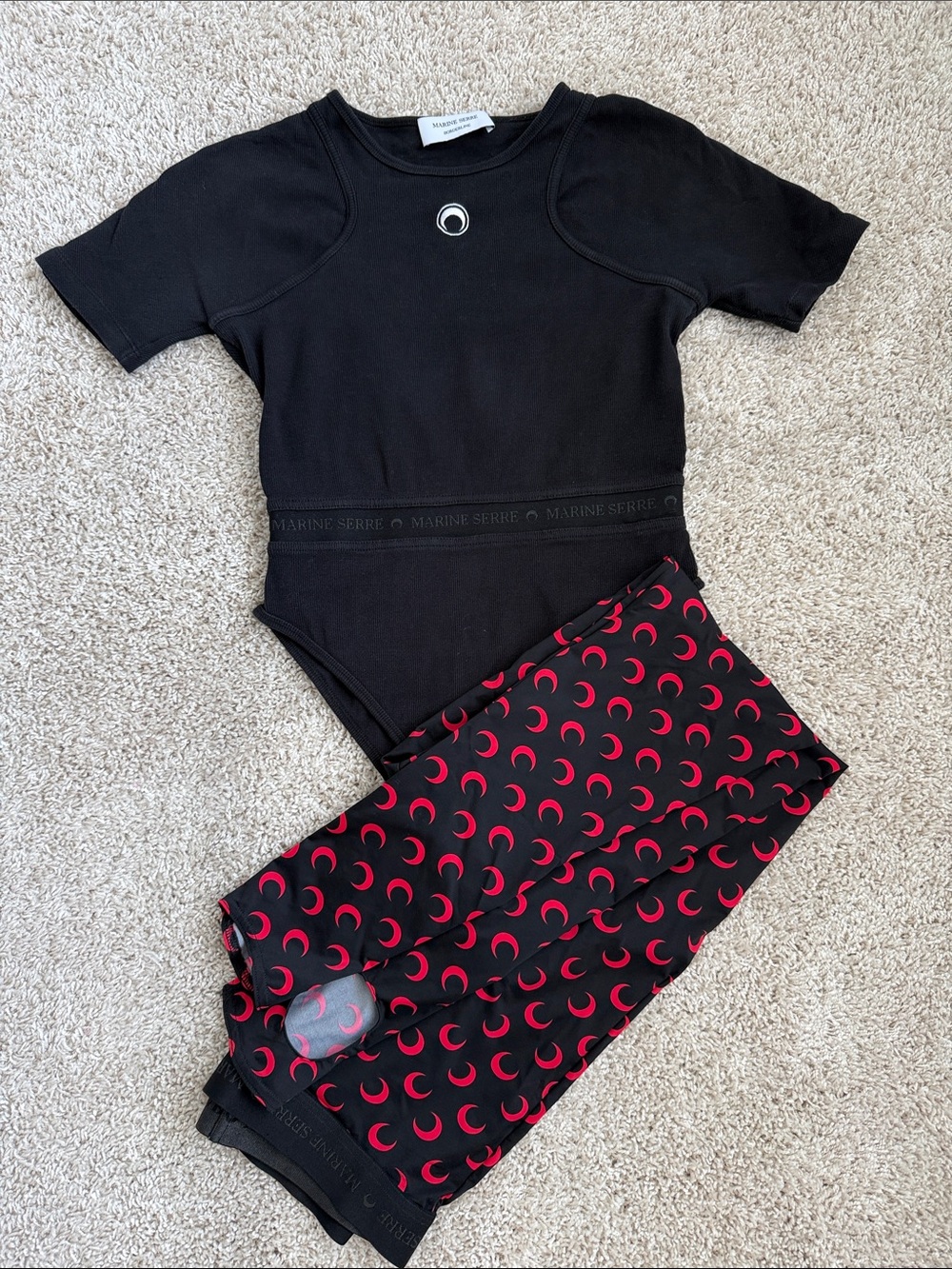 Marine Serre Ribbed Bodysuit